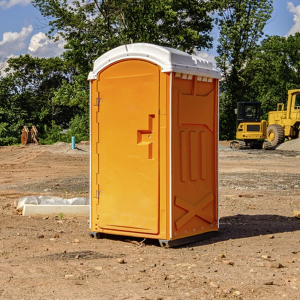 how often are the porta potties cleaned and serviced during a rental period in Tyre